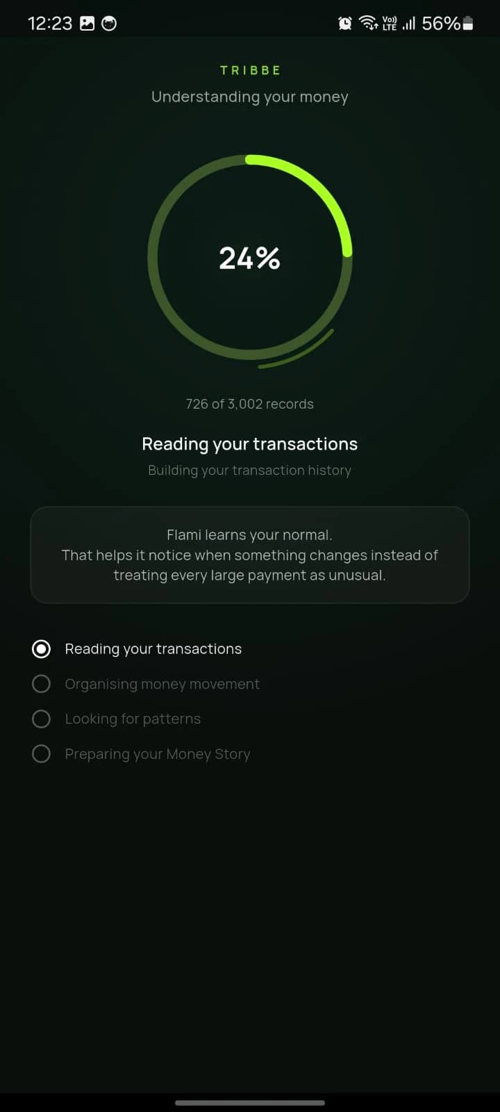 Tribbe reading your transactions and building your history
