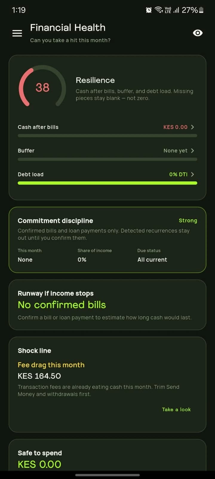Tribbe app Money Moves screen